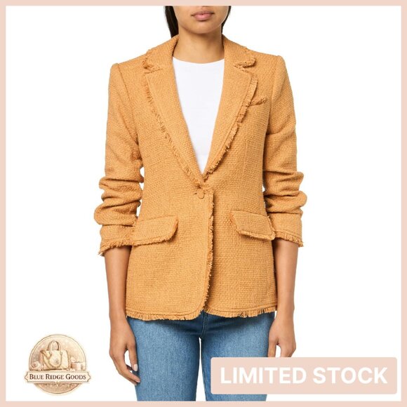 Boucle Blazer Elegant Tailored Chic Statement Piece Pre-Styled Sleeves